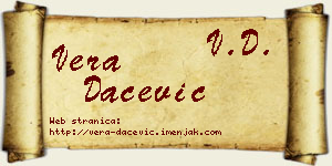 Vera Dačević vizit kartica